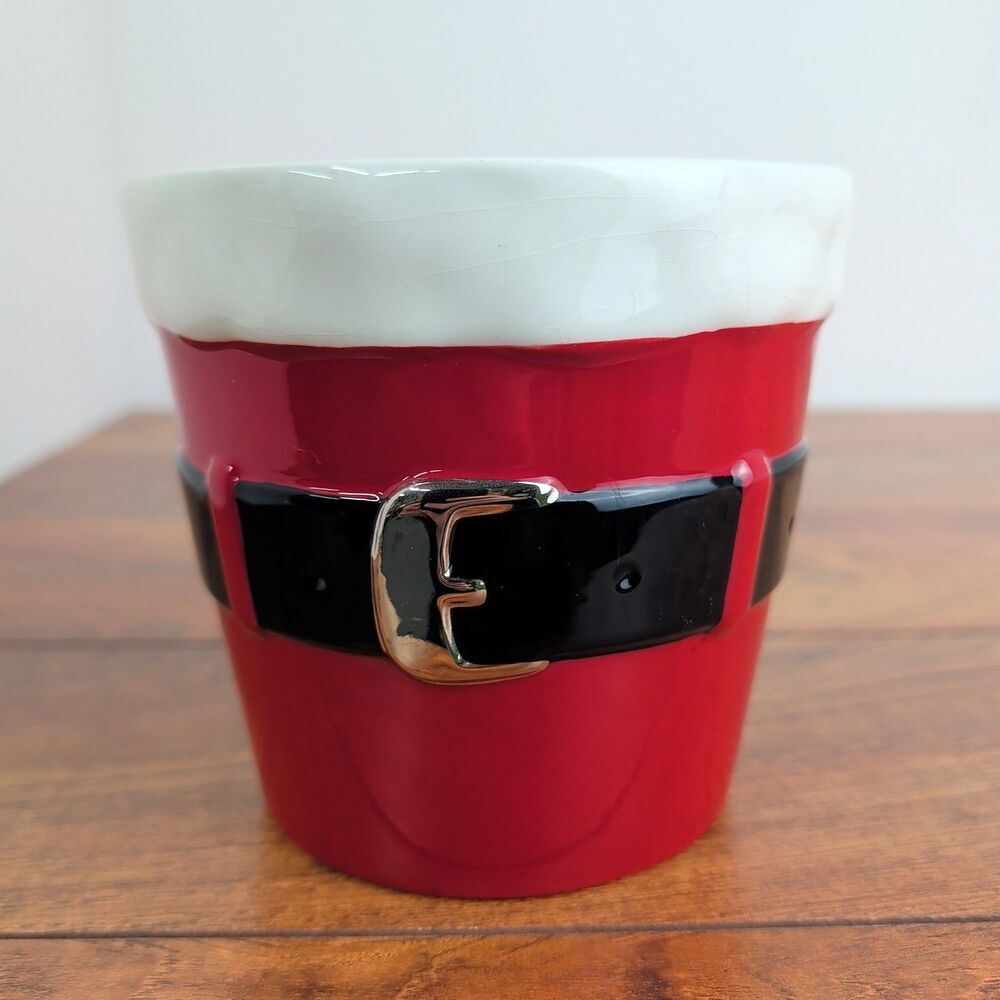 Santa Suit Ceramic Planter Pot 5” Christmas Holiday by Bath & Body Works